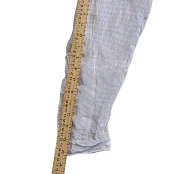 Sigrid Olsen Stripe Linen Coastal Button Up Shirt Size 2X Minimalist - Picture 11 of 11